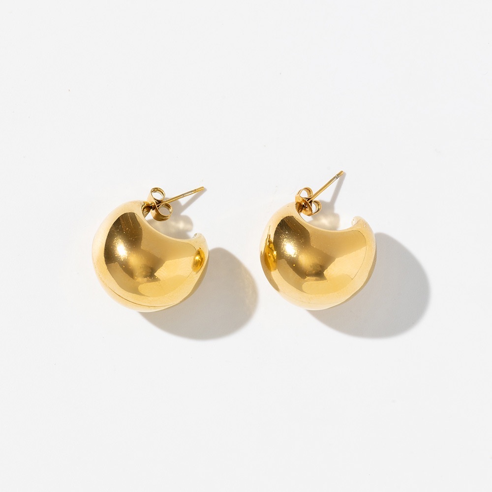 Gold Drop Earrings*Lightweight Earrings*High Gloss Design*Waterproof Sweatproof
